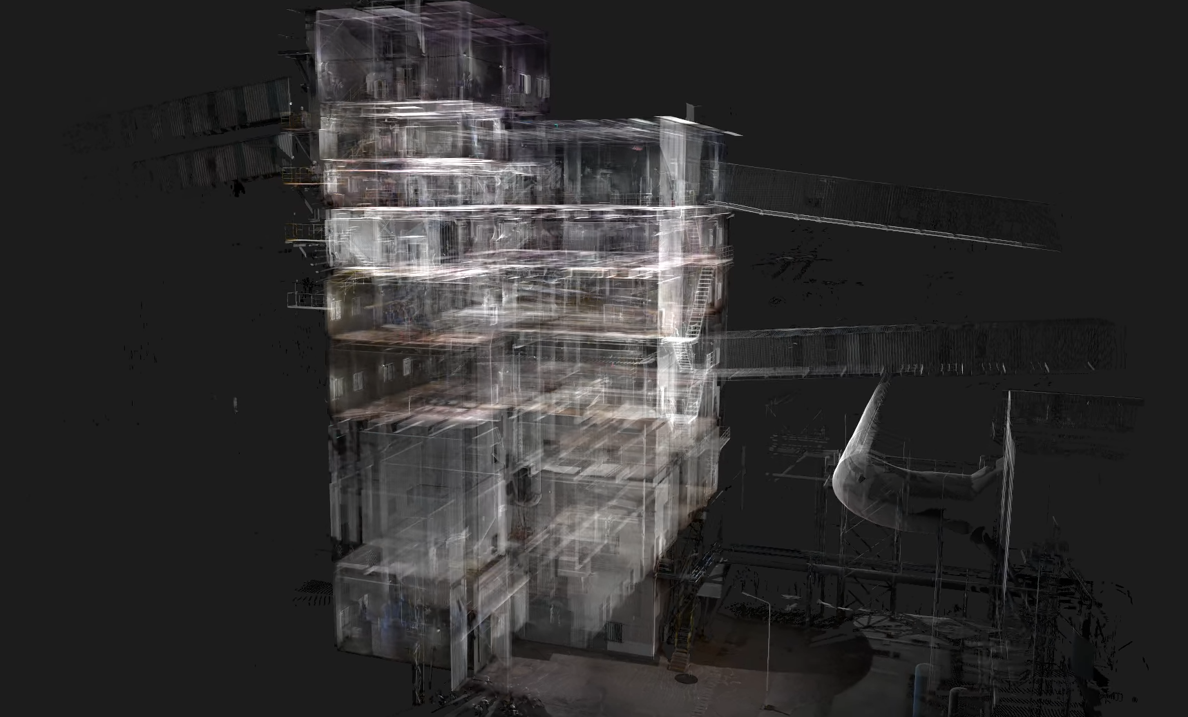 高层原料转运站三维扫描的技术应用